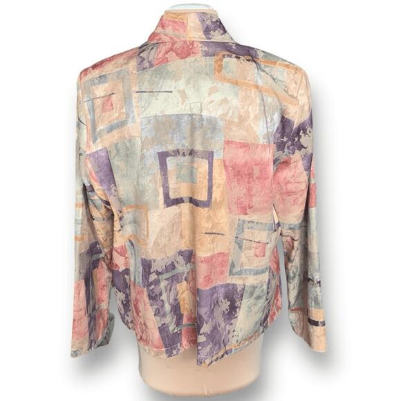 Vintage 90s Blazer Jacket Abstract Art To Wear Oversized Made In USA Large - Picture 7 of 11